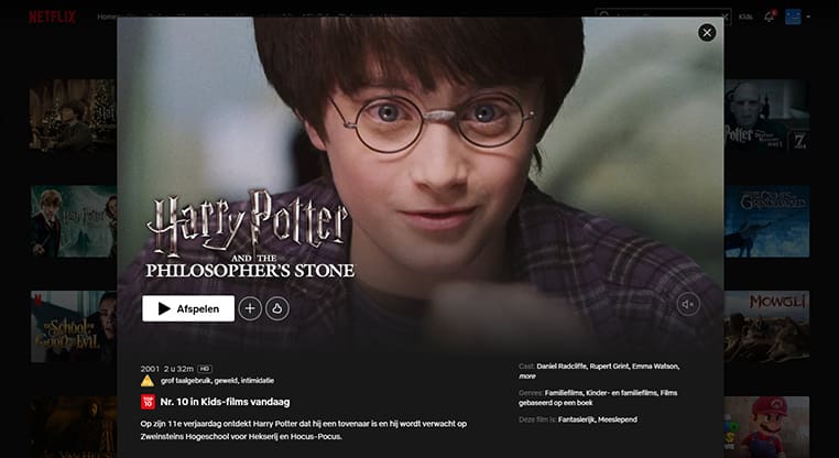 Harry Potter op Netflix Harry Potter streaming op Netflix