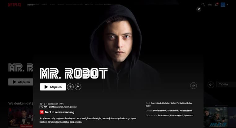 Mr. Robot streaming op Netflix