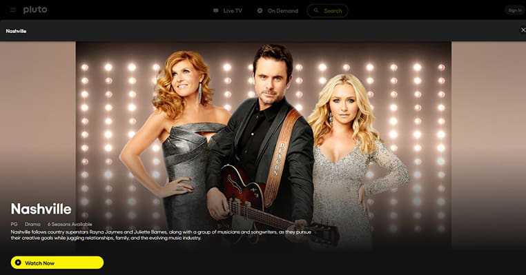 Serie Nashville op Pluto TV Serie Nashville streaming gratis op Pluto TV