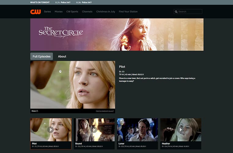 The Secret Circle streaming op CW TV
