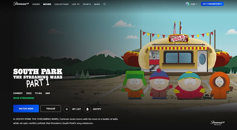 South Park: The Streaming Wars streaming op Paramount+