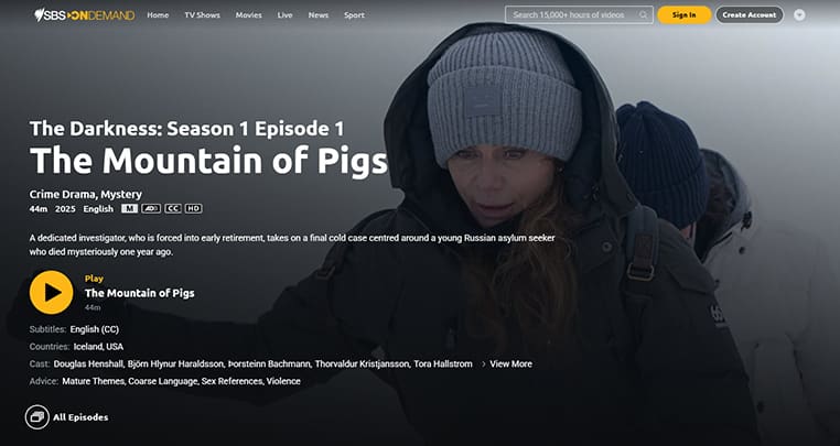 The Darkness streaming op SBS-on-Demand