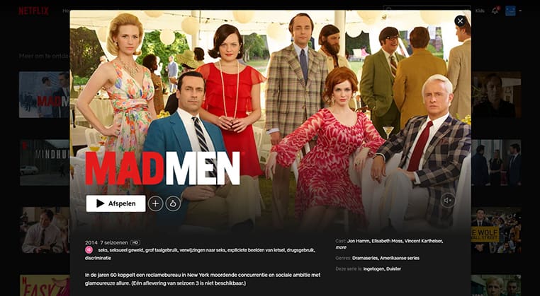 Mad Men op Netflix Mad Men streaming op Netflix in het VK