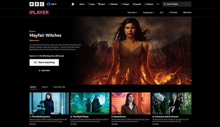 Mayfair Witches streaming gratis op BBC iPlayer