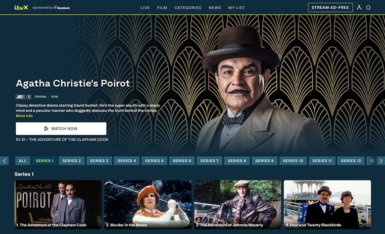 Poirot op ITVX Poirot streaming gratis op ITVX