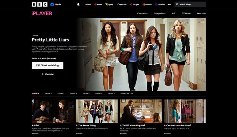 Pretty Little Liars op BBC iPlayer Pretty Little Liars streaming gratis op BBC iPlayer