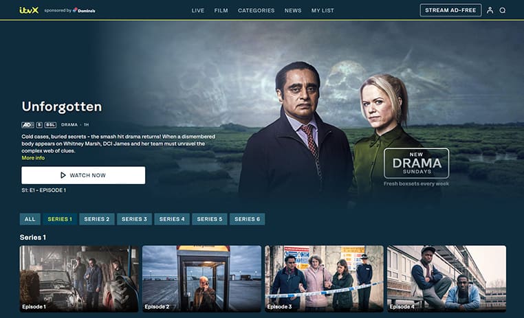 Unforgotten streaming op ITVX