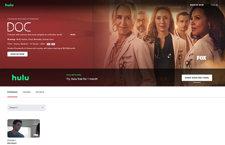 Doc serie streaming op Hulu