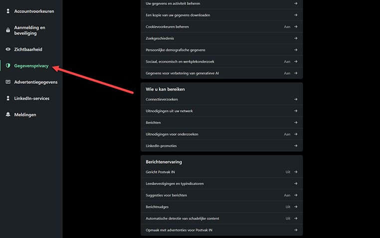 Gegevensprivacy op LinkedIn