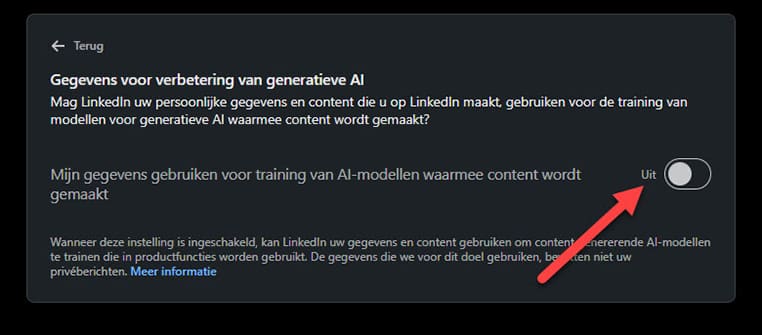 Zet de schakelaar uit