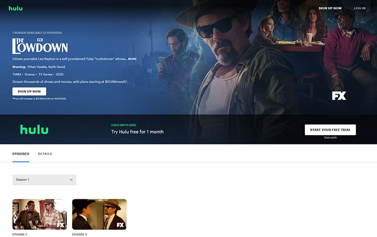 The Lowdown streaming op Hulu