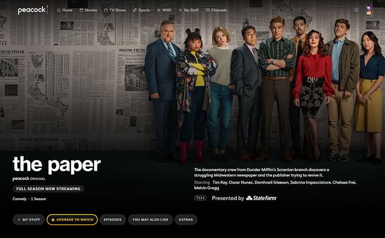 The Paper streaming op Peacock TV