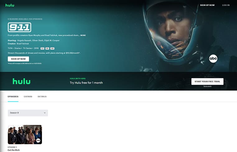 9-1-1 streaming op Hulu