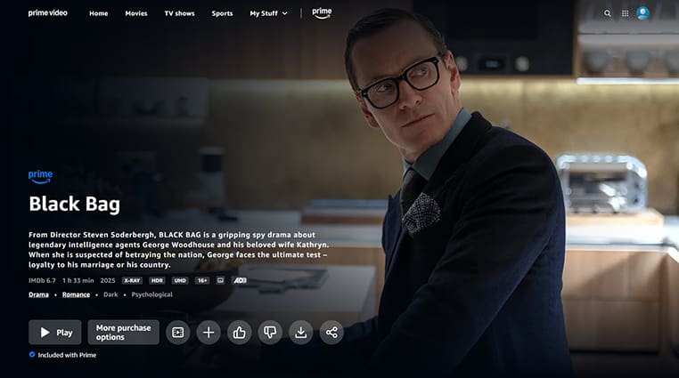 Black Bag streaming op Prime Video