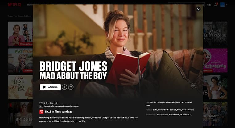Bridget Jones: Mad About the Boy op Netflix Bridget Jones: Mad About the Boy streaming op Netflix in Zwitserland