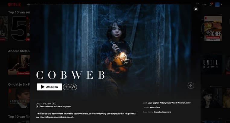 Cobweb op Netflix Cobweb streaming op Netflix in Amerika