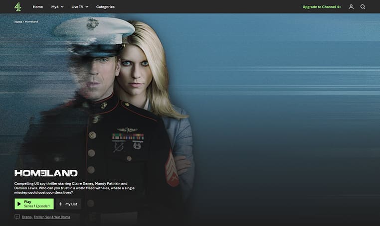 Homeland op Channel 4 Homeland streaming gratis op Channel 4