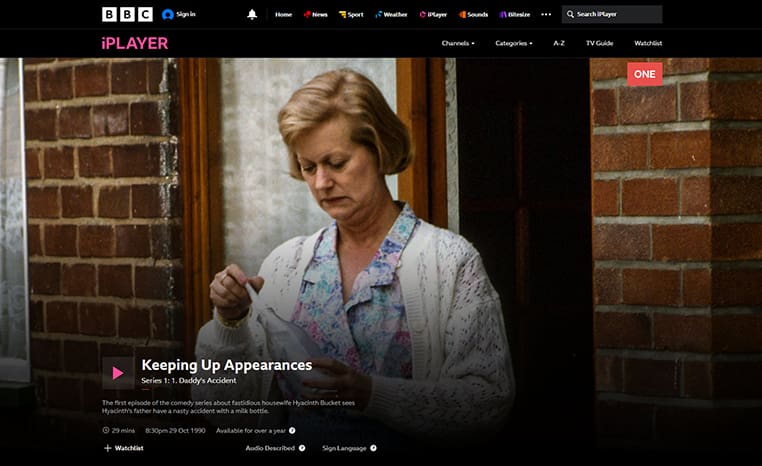Keeping Up Appearances streaming op BBC iPlayer