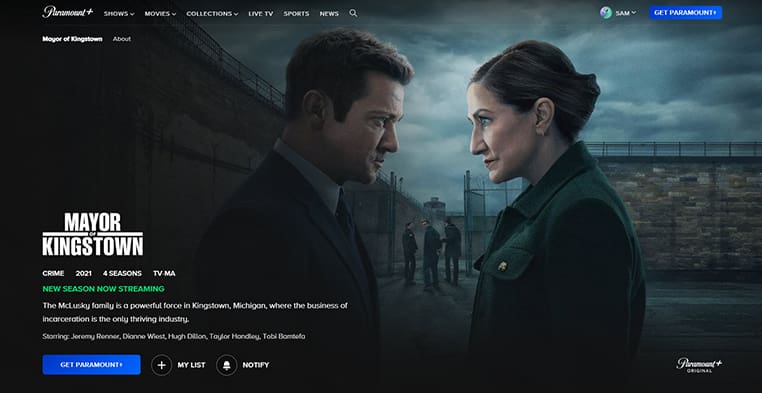 Mayor of Kingstown op Paramount+ Mayor of Kingstown streaming op Paramount+