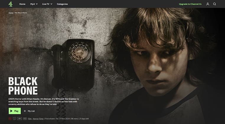 The Black Phone op Channel 4 The Black Phone streaming gratis op Channel 4