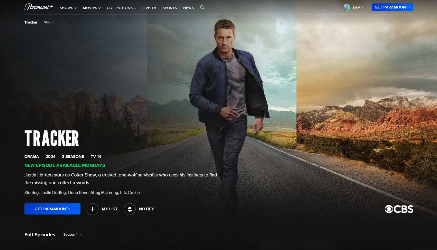 Tracker seizoen 3 op Paramount+ Tracker seizoen 3 streaming op Paramount+