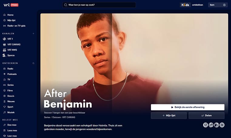 After Benjamin streaming op VRT Max