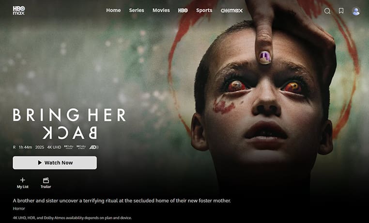 Bring Her Back streaming op Max in Amerika