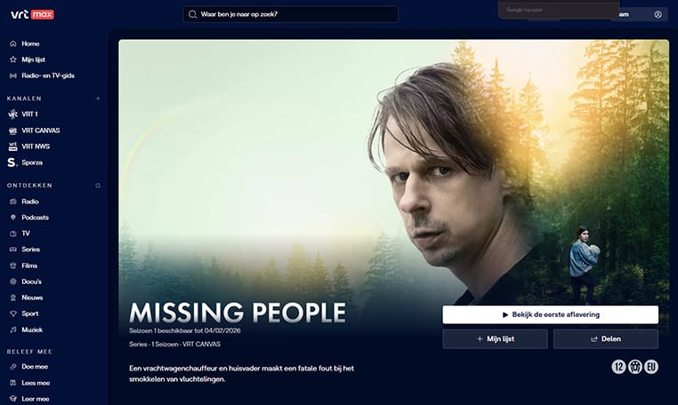 Missing People op VRT Max Missing People streaming gratis op VRT Max