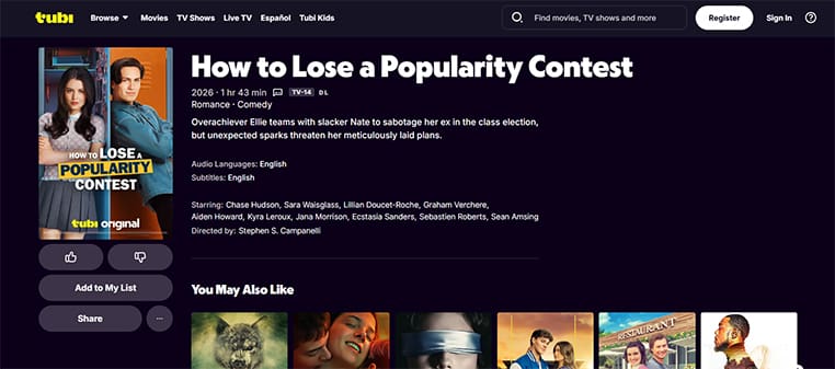 How to Lose a Popularity Contest streaming op Tubi