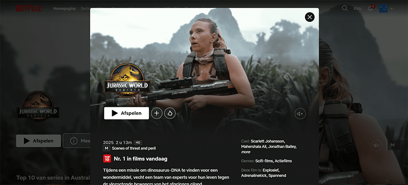 Jurassic World Rebirth streaming op Netflix