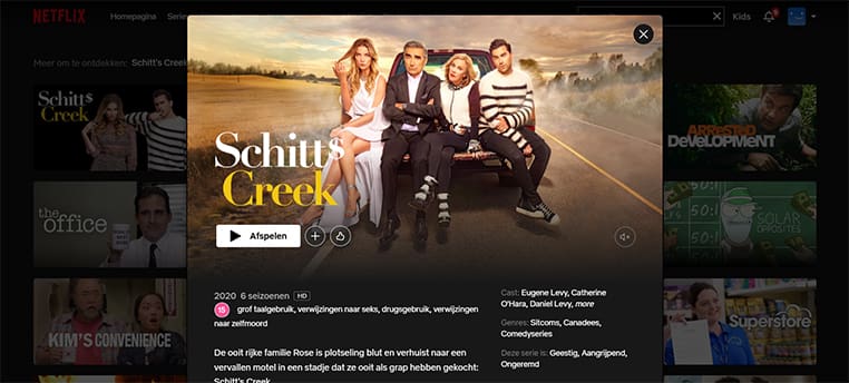 Schitt's Creek streaming op Netflix