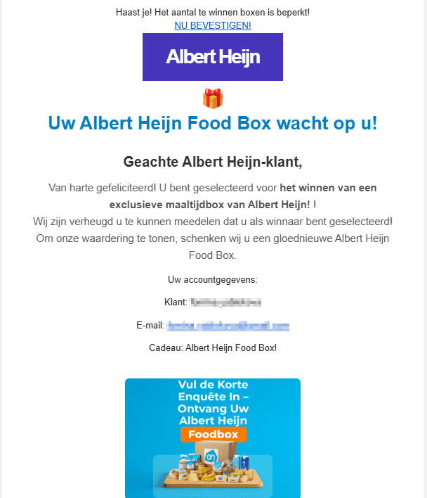 Albert Heijn Odido-lek phishing