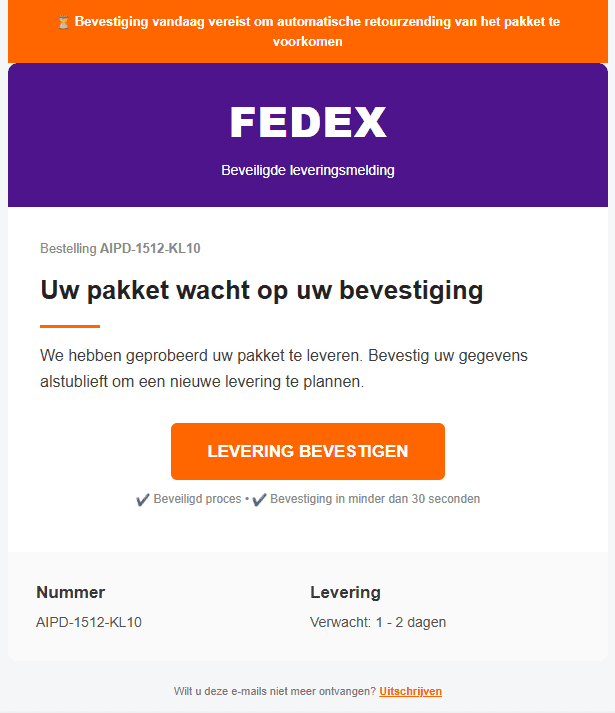 FedEx Odido lek phishing