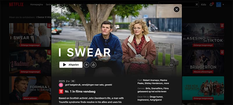 I Swear streaming op Netflix in het VK