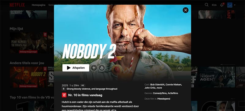 Nobody 2 streaming op Netflix in de VS