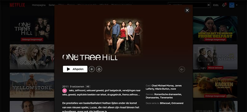 One Tree Hill streaming op Netflix