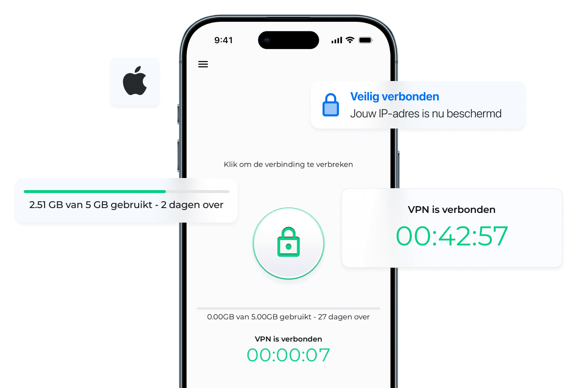gratis vpn iPhone/iOS app op smartphone