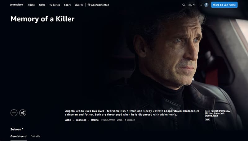 Memory of a Killer streaming op Prime Video in het VK