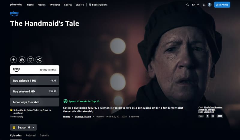 Seizoen 6 van The Handmaid's Tale op Prime Video