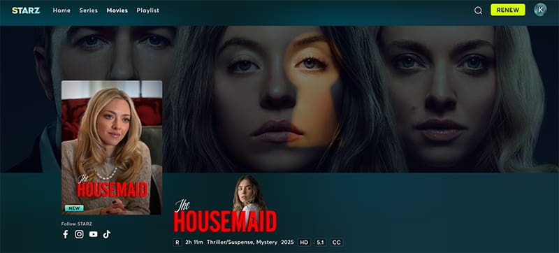 The Housemaid op Starz The Housemaid streaming op Starz
