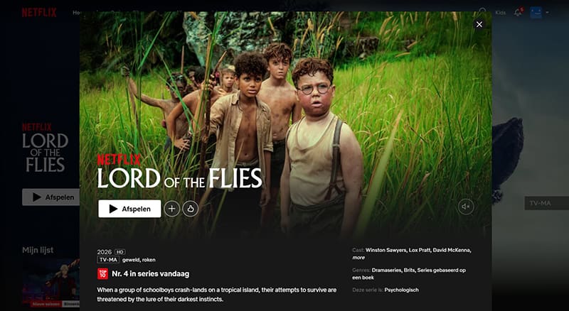 Lord of the Flies streaming op Netflix