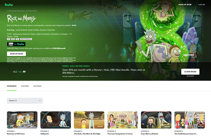 Rick en Morty op Hulu Rick en Morty te streaming op Hulu