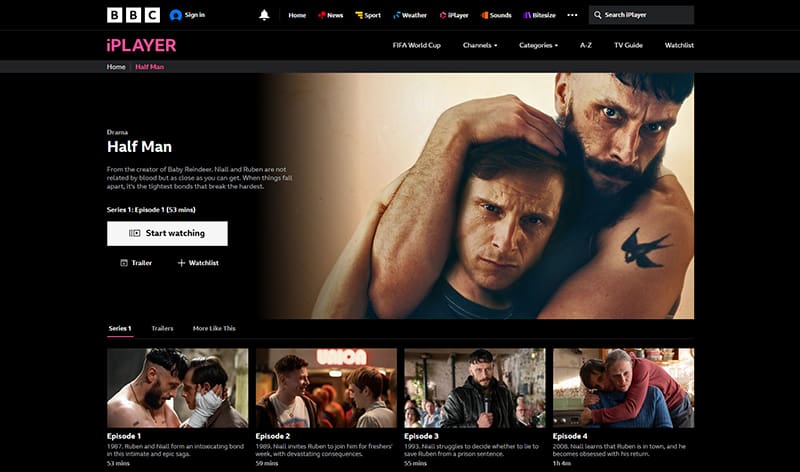 Half Man streaming gratis op BBC iPlayer