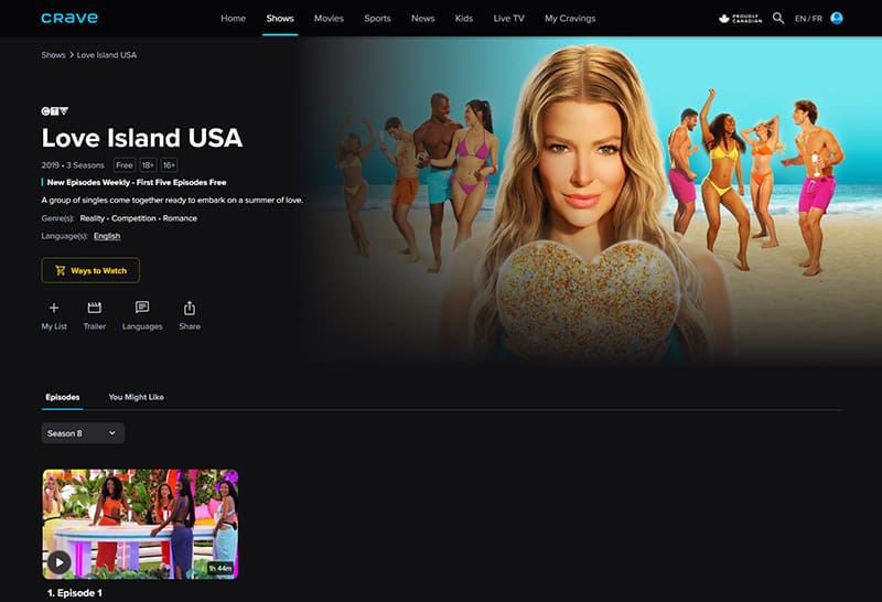 Love Island seizoen 8 op CTV Love Island seizoen 8 op CTV