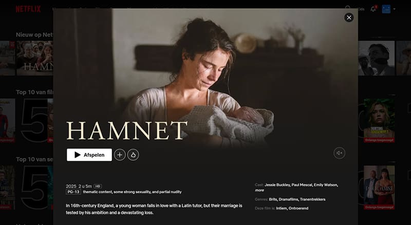 Hamnet op Netflix Hamnet streaming op Netflix in Amerika