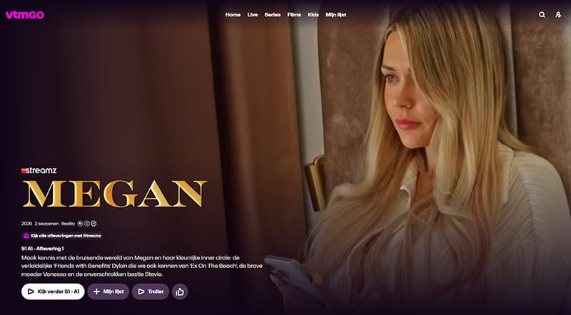 Megan op VTM GO Megan streaming op VTM GO